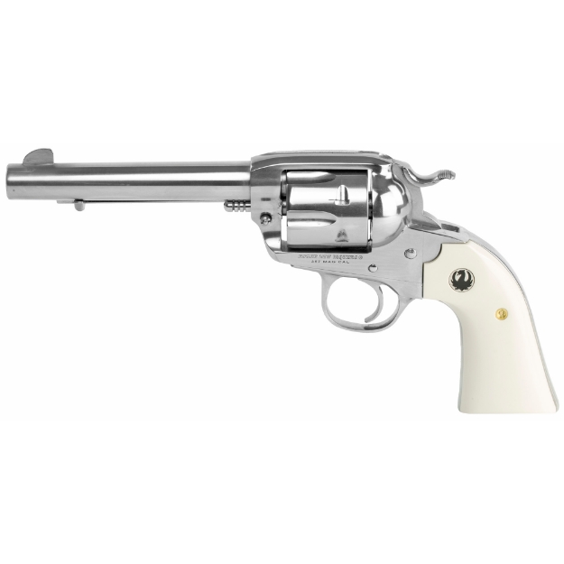 Picture of Ruger Vaquero Bisley - Single Action - Revolver - 357 Magnum - 5.5" Barrel - Stainless Steel - High-Gloss Finish - Simulated Ivory Grips - Blade Front and Integral Rear Sights - 6 Rounds 05130