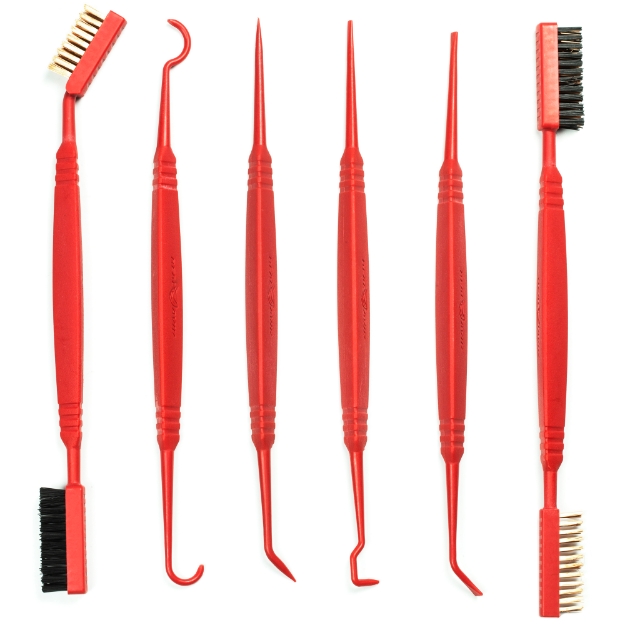 Picture of Real Avid Accu-Grip - Picks And Brushes - Ergonomic - Triangular Handles - Nylon - Bronze Phosphor - Combination - Bristles - Gun Detailing Tools AVPBS