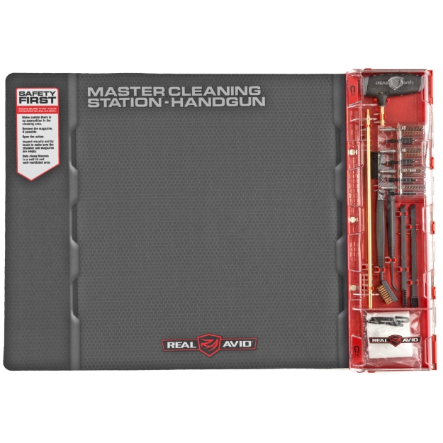 Picture of Real Avid Master Cleaning Station - Handgun Cleaning Kit - For .22 - .357 - .38 - .40 - .45 - 9mm - Deluxe Gun Mat With Set Of Cleaning Tools AVMCS-P