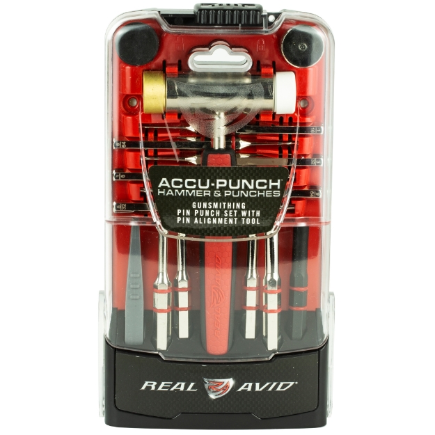 Picture of Real Avid Punch Set - Accu-Punch Hammer & Punch Set - Includes Brass/ Nylon Hammer - Steel Punch Sizes 5/64" - 1/8" - 5/32" - 3/16" - 7/32" - 1/16" - 3/32" - 9/64" - 5/16" - 1/4" - 9/32" AVHPS