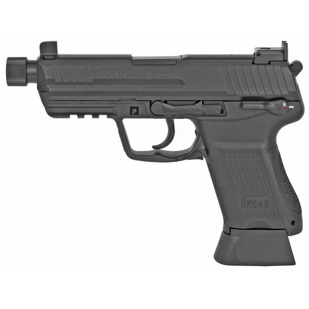 Picture of HK 45 Compact Tactical - V1 - Double Action/Single Action - Semi-automatic - Polymer Frame Pistol - Compact - 45 ACP - 4.57" Barrel - Threaded Barrel - Matte Finish - Black - Suppressor Sights With Tritium Front Sight - Safety/Decocker - 10 Rounds - 2 Magazines - Right Hand 81000022