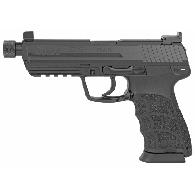 Picture of HK 45 Tactical - V7 - LEM Double Action Only - Full Size - 45ACP - 5.2" Threaded Barrel - Polymer Frame - Black Finish - Suppressor Sights With Tritium Front Sight - 10 Rounds - 2 Magazines 81000032