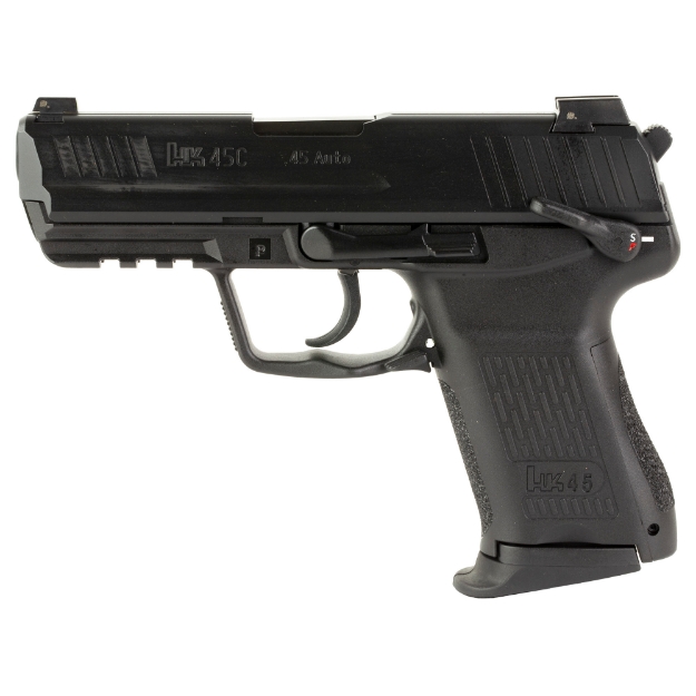 Picture of HK HK45 Compact - Double Action/Single Action - Semi-automatic - Polymer Frame Pistol - Compact - 45 ACP - 3.94" Barrel - Black - Night Sights - Manual Safety - Decocker - 8 Rounds - 3 Magazines 81000019