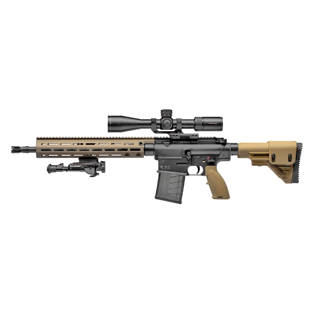 Picture of HK MR762A1 LRP III - Semi-automatic - AR - 762NATO - 16.5" Barrel - Black Color - Polymer Pistol Grip - G28 Adjustable Stock - M-LOK Handguard - Vortex Viper PSTII 3-15x44 FFP MRAD - 2 Magazines - 1-20Rd - 1-10Rd - LaRue/Harris bipod - Blue Force Gear Sling and Mount 81000498