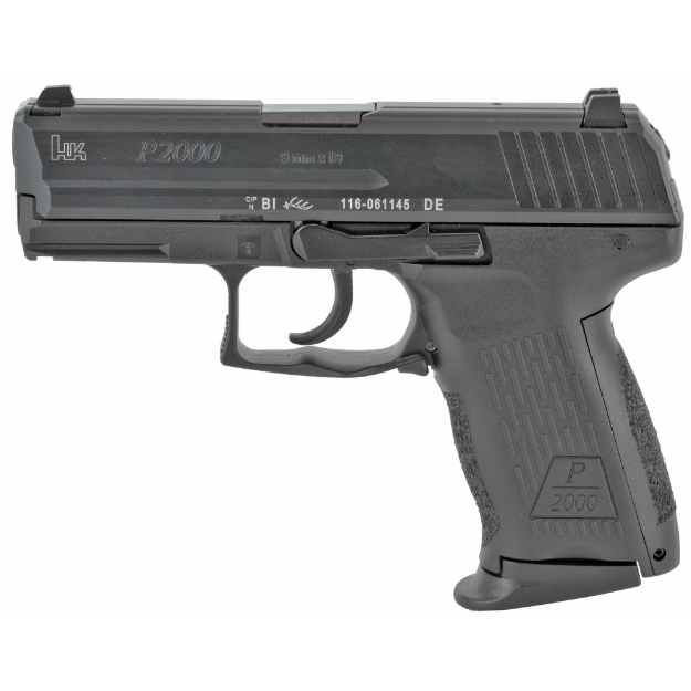 Picture of HK P2000 - V2 - LEM Double Action Only - Semi-automatic - Polymer Frame Pistol - Compact - 9MM - 3.66" Barrel - Matte Finish - Black - 3 Dot Sights - 13 Rounds - 2 Magazines 81000037