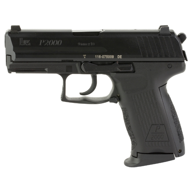 Picture of HK P2000 - V3 - Double Action/Single Action - Semi-automatic - Polymer Frame Pistol - Full Size - 9MM - 3.66" Barrel - Black - Night Sights - Rear Decocker - 10 Rounds - 3 Magazines 81000044