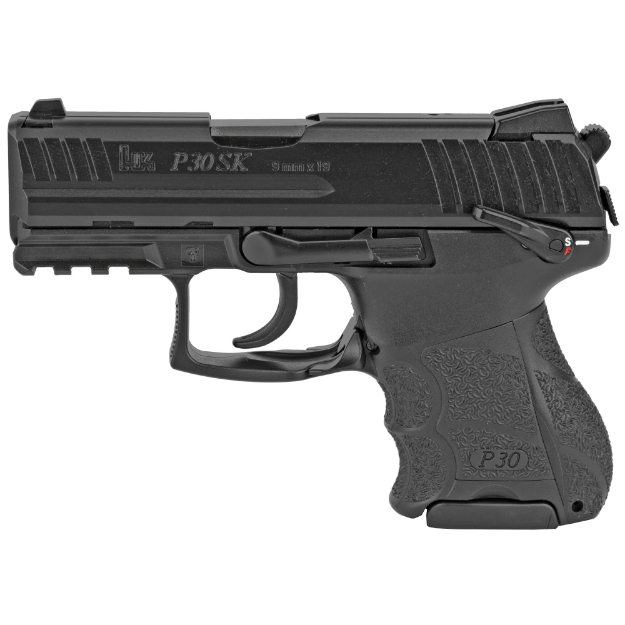 Picture of HK P30SK - V3 - Double Action/Single Action - Semi-automatic - Polymer Frame Pistol - Sub-Compact - 9MM - 3.27" Barrel - Matte Finish - Black - Interchangeable Grip Panels - 3 Dot Sights - Ambidextrous Safety with Rear Decocker - 10 Rounds - 2 Magazines - Ambidextrous 81000088