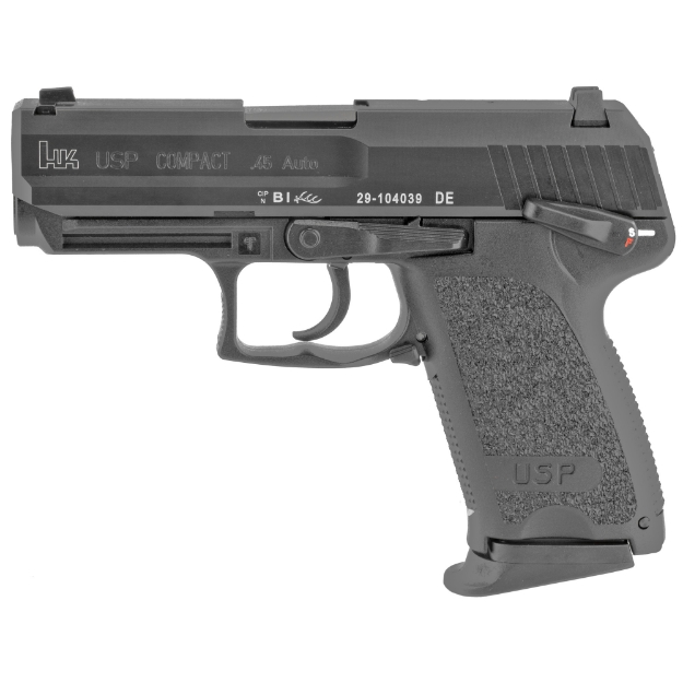 Picture of HK USP - V1 - DA/SA - Compact - 45ACP - 3.78" Barrel - Polymer Frame - Black Finish - 3 Dot Sights - Safety - Decocker - 8Rd - 2 Magazines 81000343