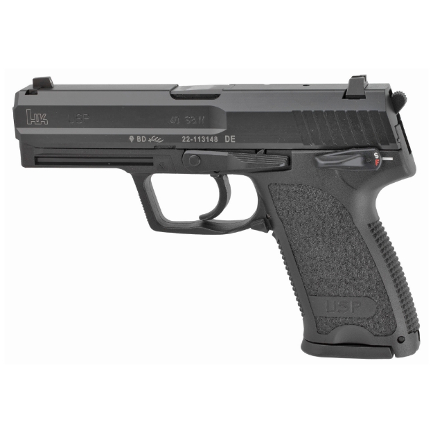 Picture of HK USP - V1 - DA/SA - Full Size - 40S&W - 4.25" Barrel - Polymer Frame - Black Finish - 3 Dot Sights - Safety - Decocker - 10Rd - 2 Magazines 81000316