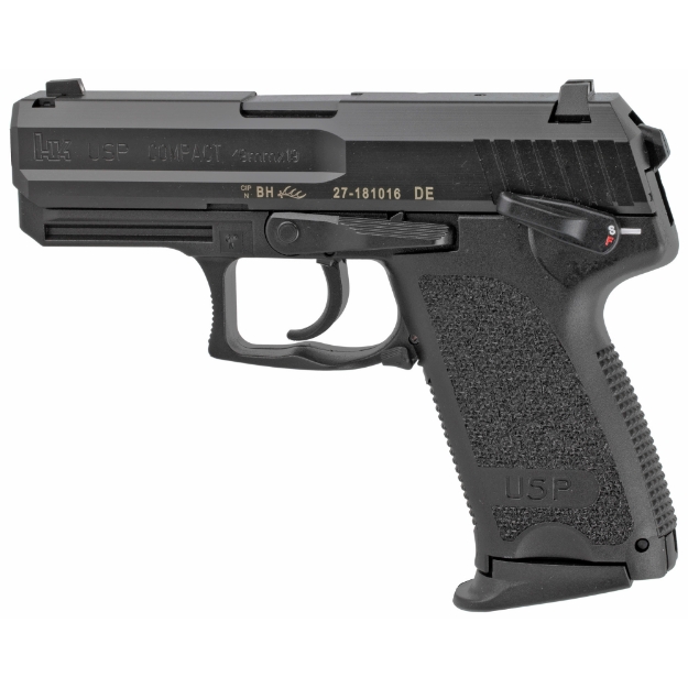 Picture of HK USP Compact - V1 - DA/SA - Compact - 9MM - 3.58" Barrel - Polymer Frame - Black - 3 Dot Sights - Safety - Decocker - 10Rd - 2 Magazines 81000331