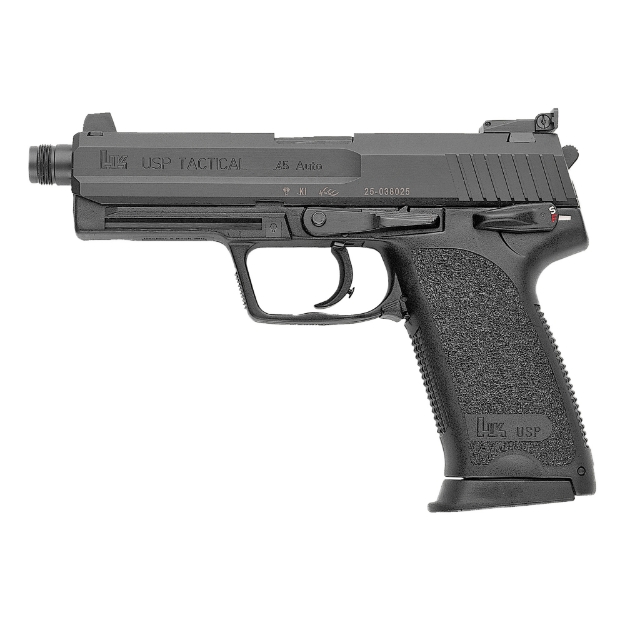 Picture of HK USP Tactical - V1 - DA/SA - Full Size - 45ACP - 5.09" Threaded Barrel - Polymer Frame - Black Finish - 3 Dot Sights - Safety/Decocker - 12 Rounds - 2 Magazines 81000350