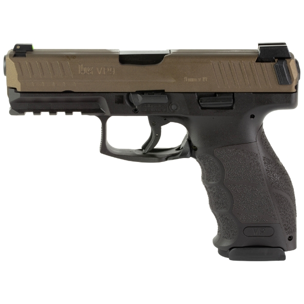 Picture of HK VP9 - Semi-automatic - 9MM - 4.09" Barrel - Polymer Frame - Midnight Bronze - 3 Dot Sights - 17Rd - 2 Magazines 81000798