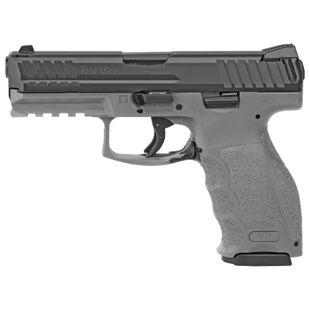 Picture of HK VP9 - Striker Fired - Semi-automatic - Polymer Frame Pistol - Full Size - 9MM - 4" Barrel - Black Slide - Gray Frame - 3 Dot Sights - 10 Rounds - 2 Magazines 81000231