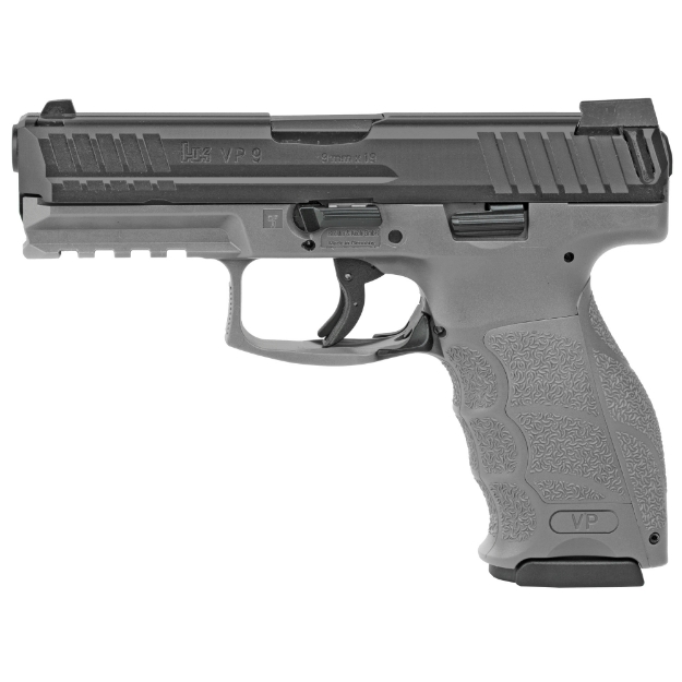 Picture of HK VP9 - Striker Fired - Semi-automatic - Polymer Frame Pistol - Full Size - 9MM - 4" Barrel - Black Slide - Gray Frame - Night Sights - 10 Rounds - 3 Magazines 81000232