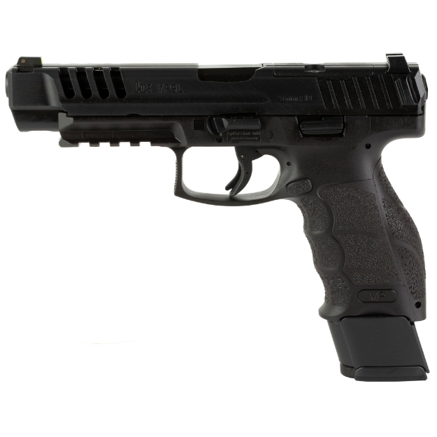 Picture of HK VP9L - Striker Fired - Semi-automatic - Polymer Frame Pistol - Full Size - 9MM - 5" Barrel - Matte Finish - Black - Optics Ready - 3 Dot Sights - Push Button Magazine Release - 20 Rounds - 2 Magazines - (2)-20 Rounds 81000736