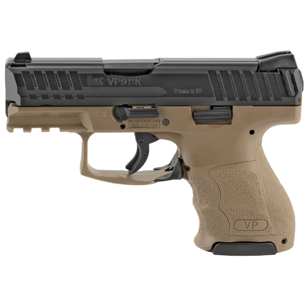 Picture of HK VP9SK - Striker Fired - 9MM - 3.39" Barrel - Polymer Frame - Flat Dark Earth/Black - 3 Dot Sights - 10 Rounds - 2 Magazines 81000095