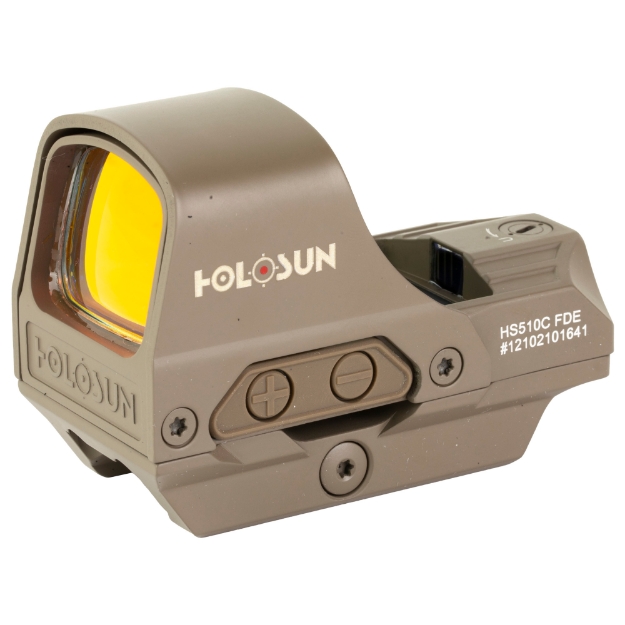 Picture of Holosun Technologies HS510C - Reflex Sight - Multiple Reticle - 65 MOA Circle - 2 MOA Red Dot - Aluminum Housing - Matte Finish - Flat Dark Earth - Solar with Internal Battery HS510C-FDE