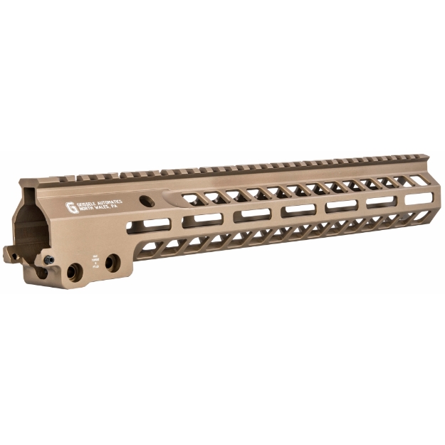 Picture of Geissele Automatics MK14 - Super Modular Rail - Handguard - 13.5" - M-LOK - Barrel Nut Wrench Sold Separately (GEI-02-243) - Gas Block Not Included - Desert Dirt Color - Product Finishes - Shade Variations and Other Imperfections Are Normal Due to the Manufacturing Process 05-573S