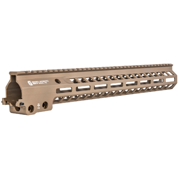 Picture of Geissele Automatics MK14 - Super Modular Rail - Handguard - 15" - M-LOK - Barrel Nut Wrench Sold Separately (GEI-02-243) - Gas Block Not Included - Desert Dirt Color - Product Finishes - Shade Variations and Other Imperfections Are Normal Due to the Manufacturing Process 05-575S