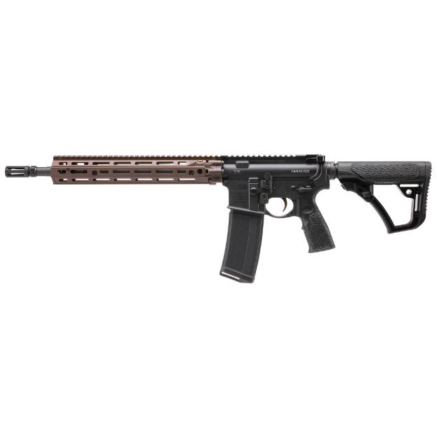 Picture of Daniel Defense M4A1 RIII - Semi-automatic Rifle - AR - 223 Remington/556NATO - 14.5" Pinned Flash Suppressor (16" OAL) Cold Hammer Forged Barrel - Anodized Finish - Black - Daniel Defense Grip - Flat Dark Earth Daniel Defense 12.5" RIS III M-LOK Rail - Daniel Defense Stock - Midlength Gas System - Ambidextrous Lower - 32 Rounds - 1 Daniel Defense Magazine 02-191-04238-047