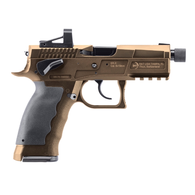 Picture of B&T MKII - Semi-automatic Pistol - Full Size - Double/Single Action - 9MM - 4.3" Threaded Barrel - Polymer Frame - Black - Adjustable Sights - Optics Ready (Shield RMS Cut) - Ambidextrous Safety - 17 Rounds - 1 Magazine BT-510002-CT