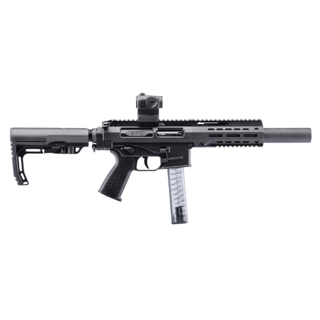 Picture of B&T SPC - Semi-automatic Rifle - SBR - 9MM - 4.5" Barrel - Anodized Finish - Black - PDW Stock - 1 Magazine - 30 Rounds - Includes Suppressor BT-500003-PDW-SBR-SD-TS