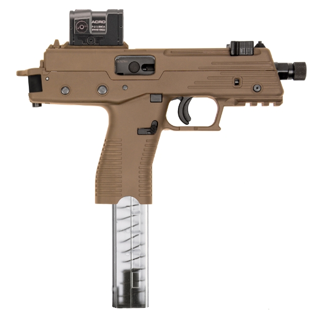Picture of B&T TP380 - Semi-automatic Pistol - Polymer Frame - 380 ACP - 5" Barrel - Anodized Finish - Coyote Brown - 2 Magazines - 30 Rounds - Includes Aimpoint Acro P2 BT-42001-US-CT-TB