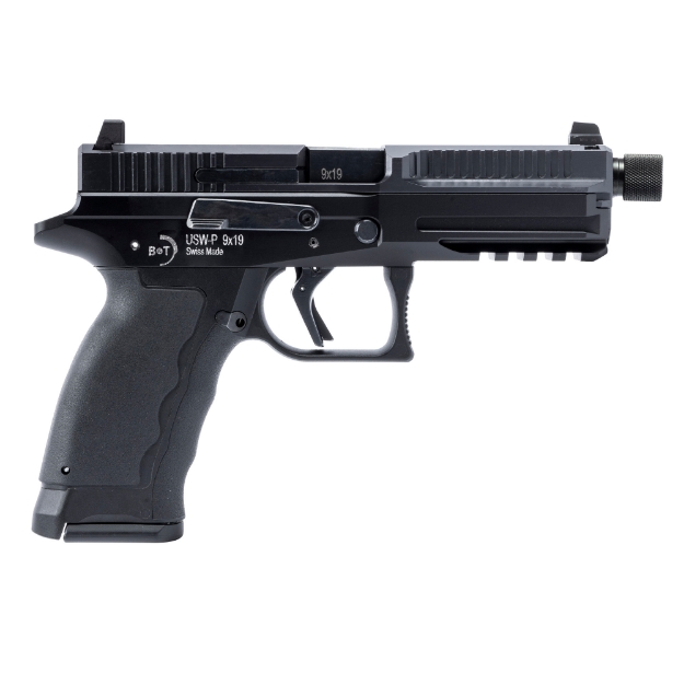 Picture of B&T USW-P - Semi-automatic Pistol - 9MM - 4.3" Barrel - Threaded 13.5x1 LH - Matte Finish - Black - Optic Ready - Manual Safety - 2 Magazines - (1) 17 Rounds - (1) 19 Rounds BT-490002