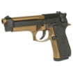 Picture of Beretta 92FS - Semi-automatic - Double Action - Metal Frame Pistol - Full Size - 9MM - 4.9" Barrel - Cerakote Finish - Bronze - Plastic Grips - Ambidextrous - 3 Dot Sights - 15 Rounds - 3 Magazines JS92F340M