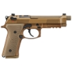 Picture of Beretta M9A4 G - Double Action/Single Action - Semi-automatic - Full Size - Metal Frame Pistol - 9MM - 5.1" Barrel - Aluminum - Flat Dark Earth - Cerakote - Polymer Grip - Tritium Night Sights - Decocker - 15 Rounds - 2 Magazines - Front Picatinny Rail - Optic Ready - 1/2x28 Threaded Barrel - Xtreme DLC Trigger JS92M9A4M15