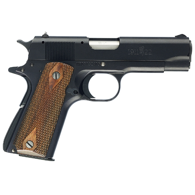 Picture of Browning 1911-22A1 - Semi-automatic - Metal Frame Pistol - Compact - 22LR - 3.63" Barrel - Aluminum - Matte Finish - Black - Wood Grips - 10 Rounds - 1 Magazine 051803490