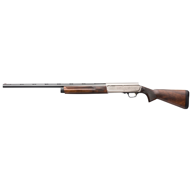 Picture of Browning A5 Ultimate - Semi-automatic Shotgun - 12 Gauge 3" Chamber - 26" Blued Barrel - Scroll Engraving - Satin Nickel Finish - Turkish Walnut Stock - Fiber Optic Front Sight - Includes 3 Invector-DS Choke Tubes - F - M - IC - 4 Rounds 0118203005