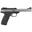 Picture of Browning Buck Mark Plus - Semi-automatic - Metal Frame Pistol - 22LR - 5.5" Barrel - Aluminum - Stainless Finish - Wood Grips - Fiber Optic Front Sight - 10 Rounds - 1 Magazine - BLEM (Discolored Grips) 051531490