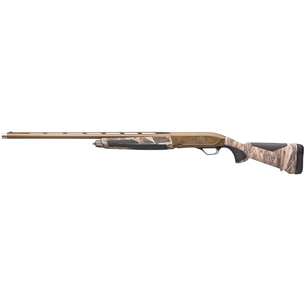 Picture of Browning Maxus II Stalker - Semi-automatic Shotgun - 12 Gauge - 3.5" Chamber - 28" Vent Rib Barrel - Cerakote Finish - Burnt Bronze - Mossy Oak Shadow Grass Habitat Stock - Includes 3 Choke Tubes - Improved Cylinder - Modified & Full Invector - Right Hand - 4 Rounds 011705204