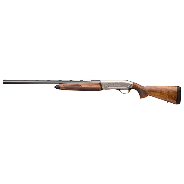 Picture of Browning Maxus II Ultimate - Sporting Shotgun - Semi-automatic - 12 Gauge - 3" Chamber - 28" Barrel - Nickel Plated Finish - Turkish Walnut Stock - Fiber Optic Sight - 4 Rounds - Invector Plus Chokes - Full - Mod - IC - Right Hand 011744304