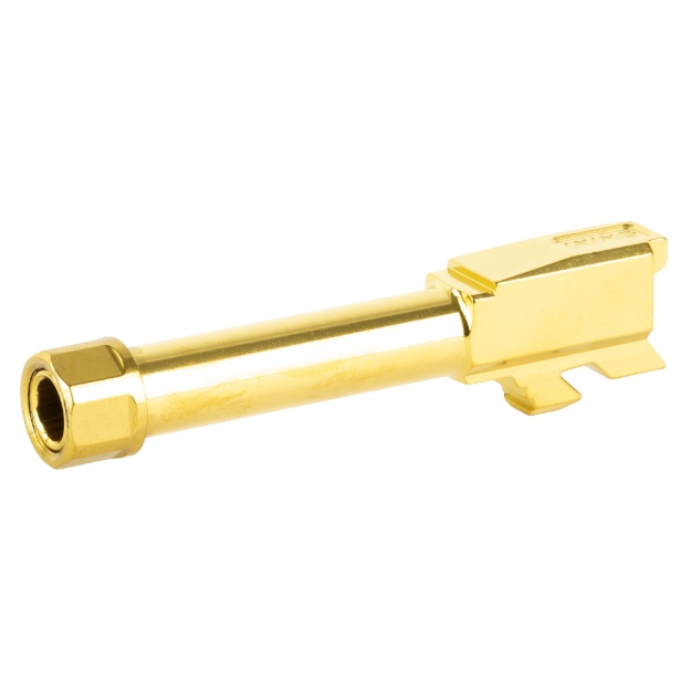 Picture of Zaffiri Precision Pistol Barrel - Threaded 1/2x28 - 9MM - 3.4" - TiN Finish - Gold - For Glock 43 ZP43BTG