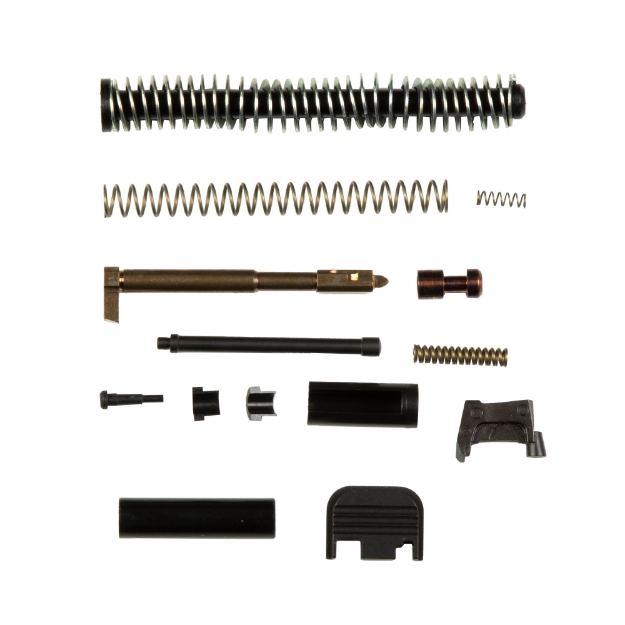 Picture of Zaffiri Precision UPK - Upper Parts Kit - For Glock 17/34 Gen 1-3 - Includes Firing Pin and Spring - Firing Pin Spacer Sleeve - Firing Pin Channel Liner - Spring Cups - Safety Plunger and Spring - Extractor - Extractor Depressor Plunger Assembly - Slide Recoil Cover Plate - Guide Rod 17.34.UPK