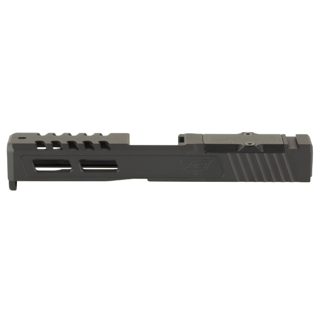 Picture of Zaffiri Precision ZPS.2 - Optics Ready Stripped Slide - RMR Footprint - Lightening Cuts - Cerakote Finish - Armor Black - For Glock 19 Gen 3 - Includes Black Anodized Optics Plate Cover and Screws ZPS.2.19.BLK