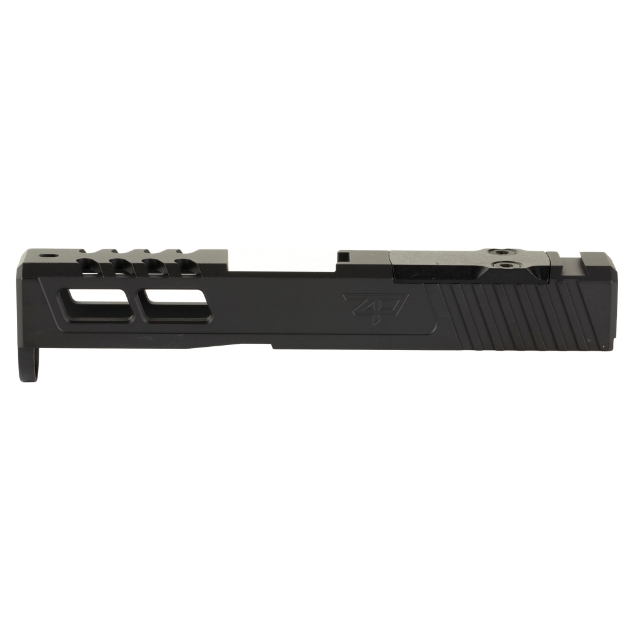 Picture of Zaffiri Precision ZPS.2 - Optics Ready Stripped Slide - RMSc Footprint - Lightening Cuts - Cerakote Finish - Armor Black - For Glock 43 - Includes Black Anodized Optics Plate Cover and Screws ZPS.2.43.BLK