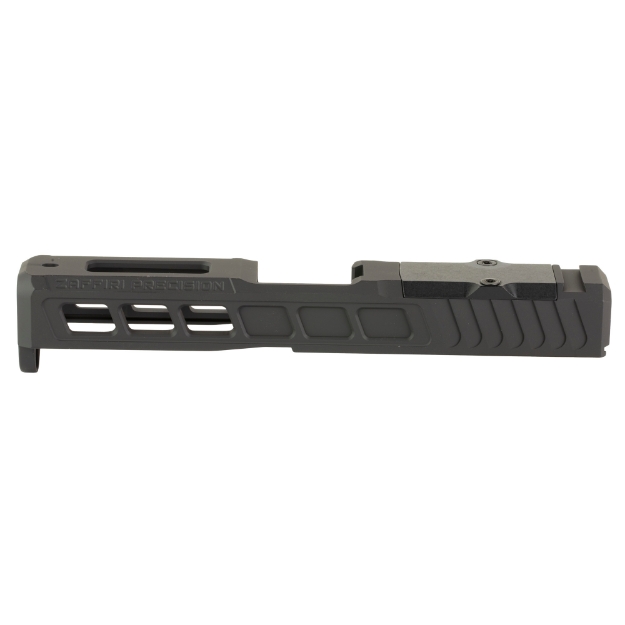 Picture of Zaffiri Precision ZPS.3 - Optics Ready Stripped Slide - RMR Footprint - Lightening Cuts - Cerakote Finish - Armor Black - For Glock 19 Gen 5 - Includes Black Anodized Optics Plate Cover and Screws ZPS.3.19.G5.BLK