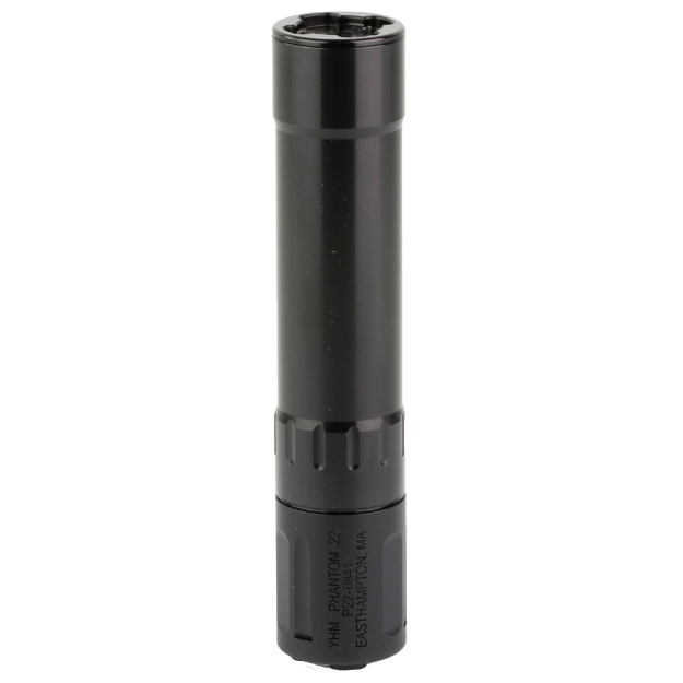 Picture of Yankee Hill Machine Co Phantom .22 Suppressor - 22LR - 17HMR - 22MAG - 5.7x28 - Rimfire Suppressor - 4 oz - 5.5" Long - 1.1" Diameter - Black - Aluminum and Stainless Steel YHM-4380