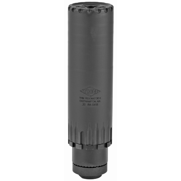 Picture of Yankee Hill Machine Co Resonator K Suppressor - 30 Caliber - Rifle Suppressor - 5.56" Long - 1.5625" Diameter - Black Finish - Includes QD Mount/Muzzle Braker (YHM-4302-MB-24A) - 5/8"-24 YHM-2150-MB-24