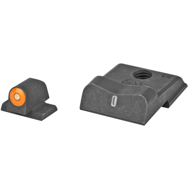 Picture of XS Sights DXT2 Big Dot Tritium Front - White Stripe Express Rear - Fits S&W M&P 9 SHIELD EZ - Green with Orange Outline SW-0032S-5N