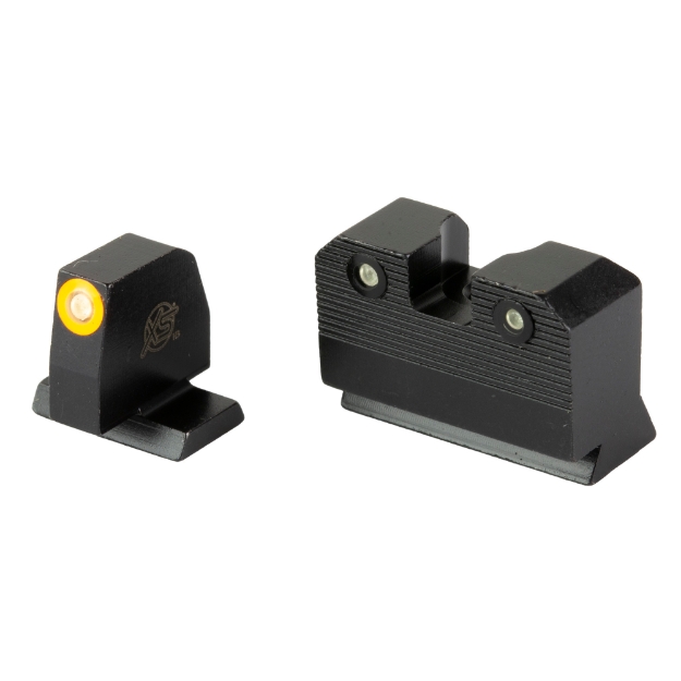 Picture of XS Sights R3D 2.0 - Suppressor Height Night Sight - For S&W M&P OR Full Size & Compact - Orange Front Outline - Green Tritium Front/Rear SW-R205P-6N