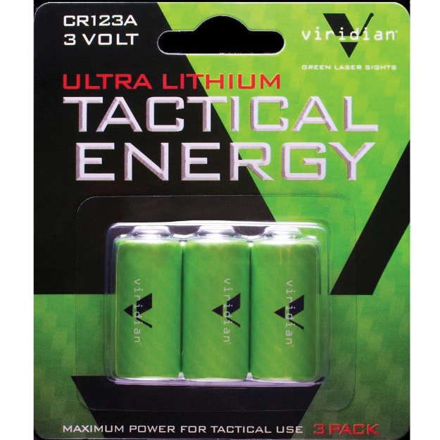 Picture of Viridian Weapon Technologies Battery - CR123A Lithium Battery - 3/Pack - Green 350-0006