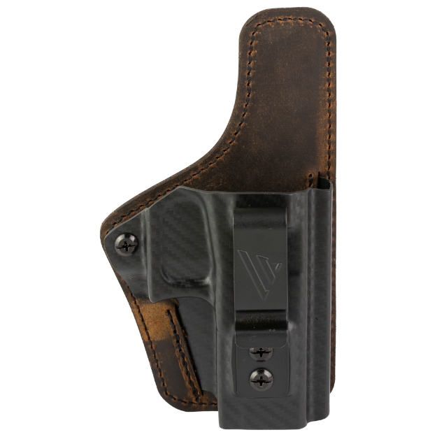 Picture of Versacarry Compound Custom Holster - Inside Waistband Holster - Right Hand - Fits Glock 19 - Distressed Leather and Polymer - Brown 1CC26-21G19