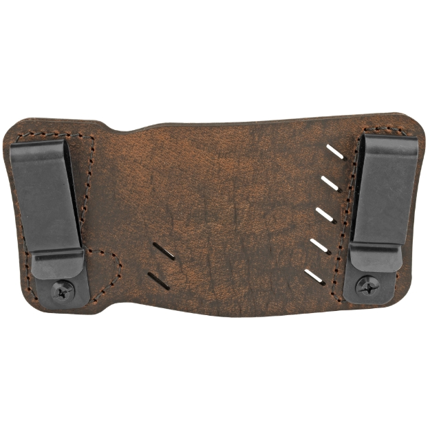 Picture of Versacarry Orion IWB/OWB Holster - Fits Most Double Stacked Semi-Automatic Pistols - Distressed Brown Color - Water Buffalo Leather - Right Hand 22101