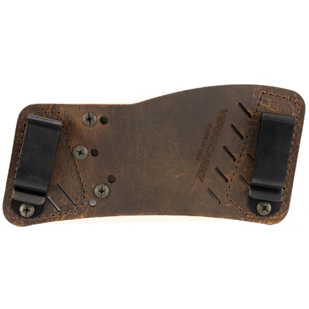 Picture of Versacarry Quick Slide S3 Belt Slide Holster - Adjustable to Fit 90% of Handguns - Ambidextrous - Distressed Brown Water Buffalo Leather - Includes Tuckable IWB Metal Clips 42311