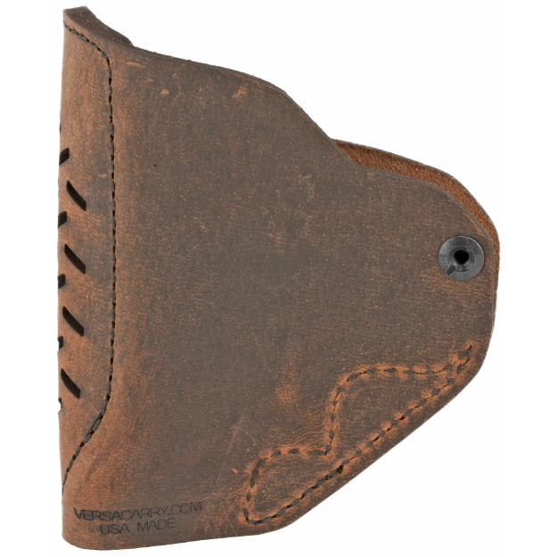 Picture of Versacarry Revolver Inside Waistband Holster - Fits S&W J-Frame and Ruger LCR - Black and Distressed Brown Color - Water Buffalo Leather - w/ Tension Adjustment - Right Hand REV211