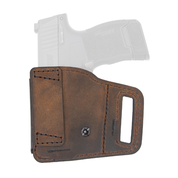 Picture of Versacarry V-Slide - Belt Slide Holster - Right Hand - Fits Sig P365 - Distressed Leather and Polymer - Brown VSL211365